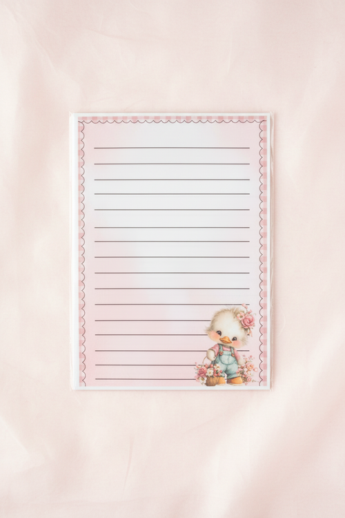 Pink Duck Notepad on Soft White