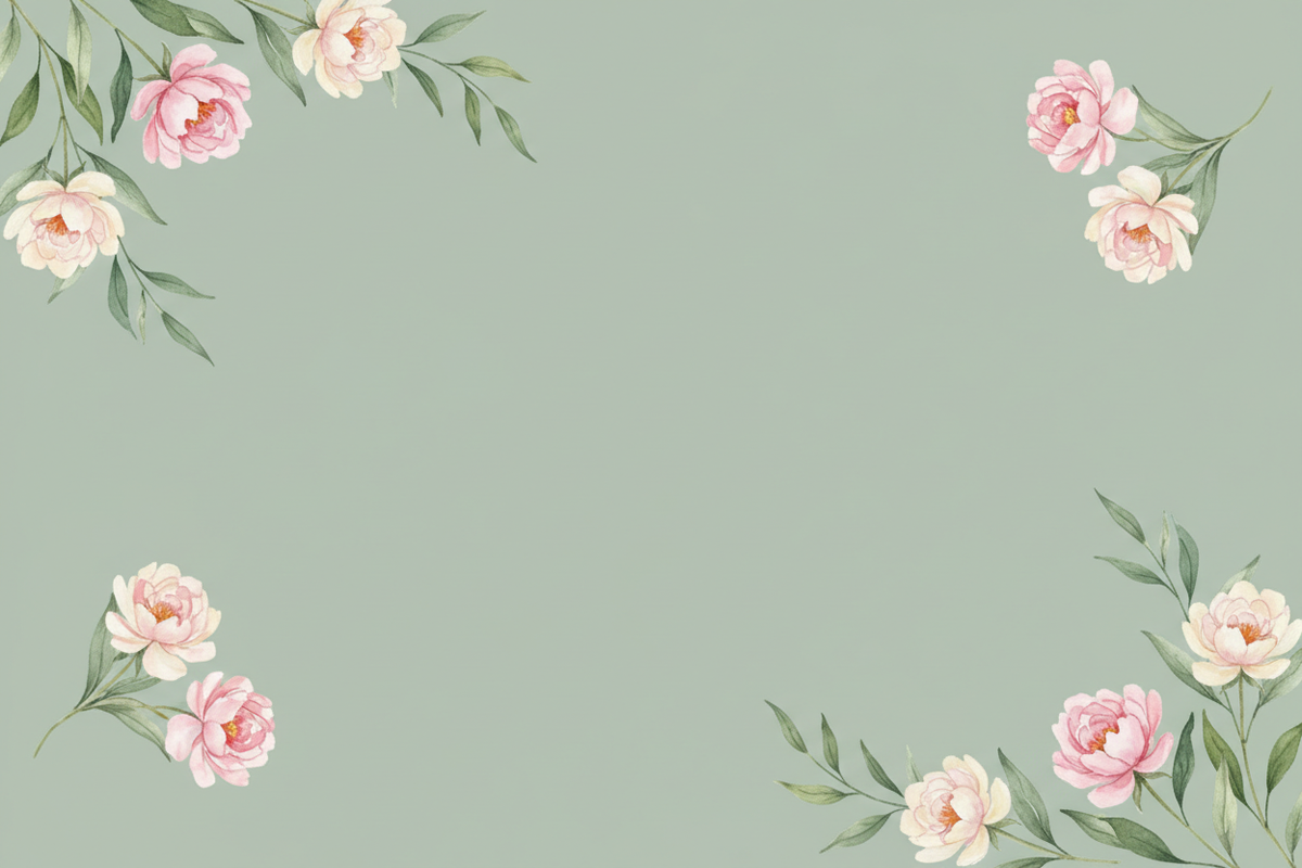 Sage Green Floral Banner